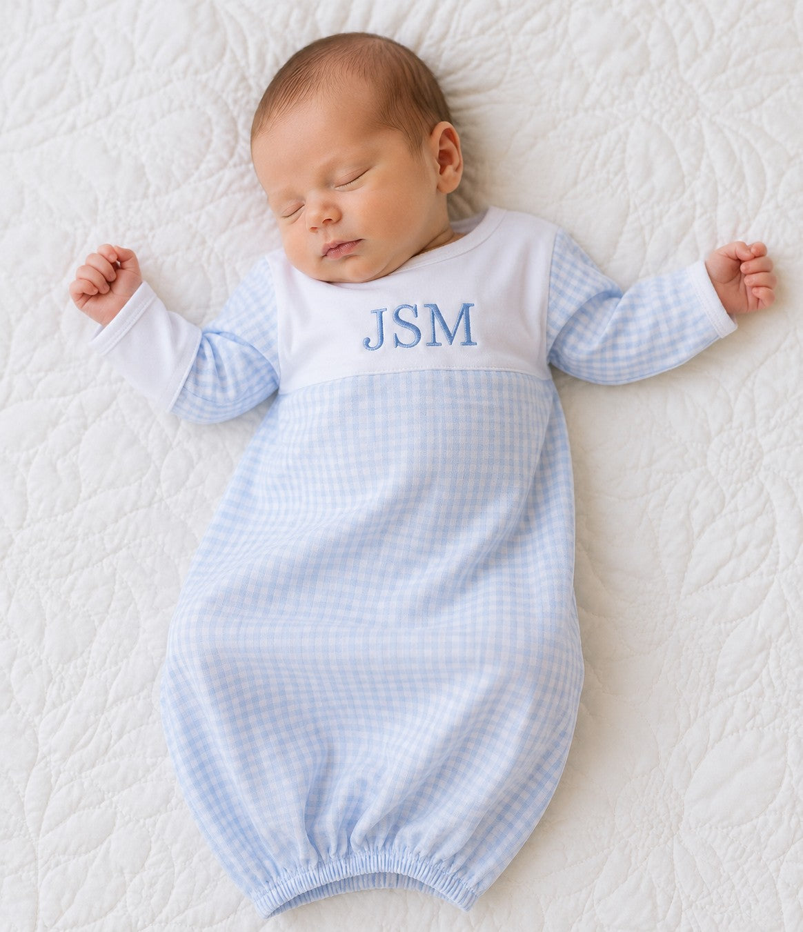 Baby Boy's "Blue Checks" Gown