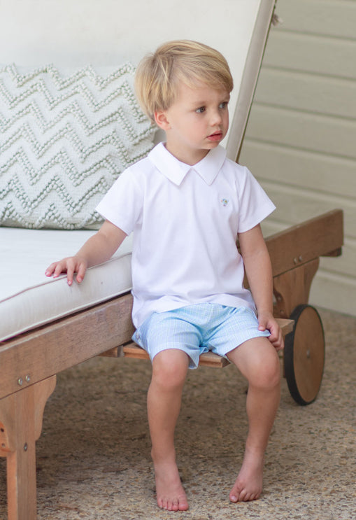 Bows and Flowers Baby Boy Shirt and Short Set Pima Cotton - Little Threads Inc. Children's Clothing