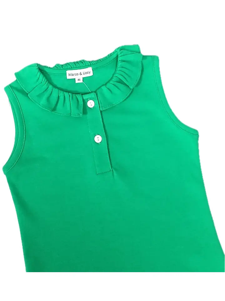 Golf Girl's Green Pima Top - Little Threads Inc. Children's Clothing