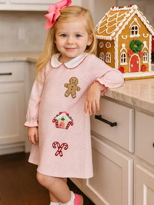 GINGERBREAD A LINE GIRLS DRESS