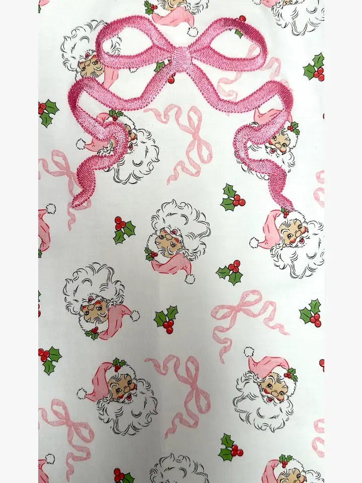 Santa Girl's bows dress Pink Santa Collection - Little Threads Inc. Children's Clothing