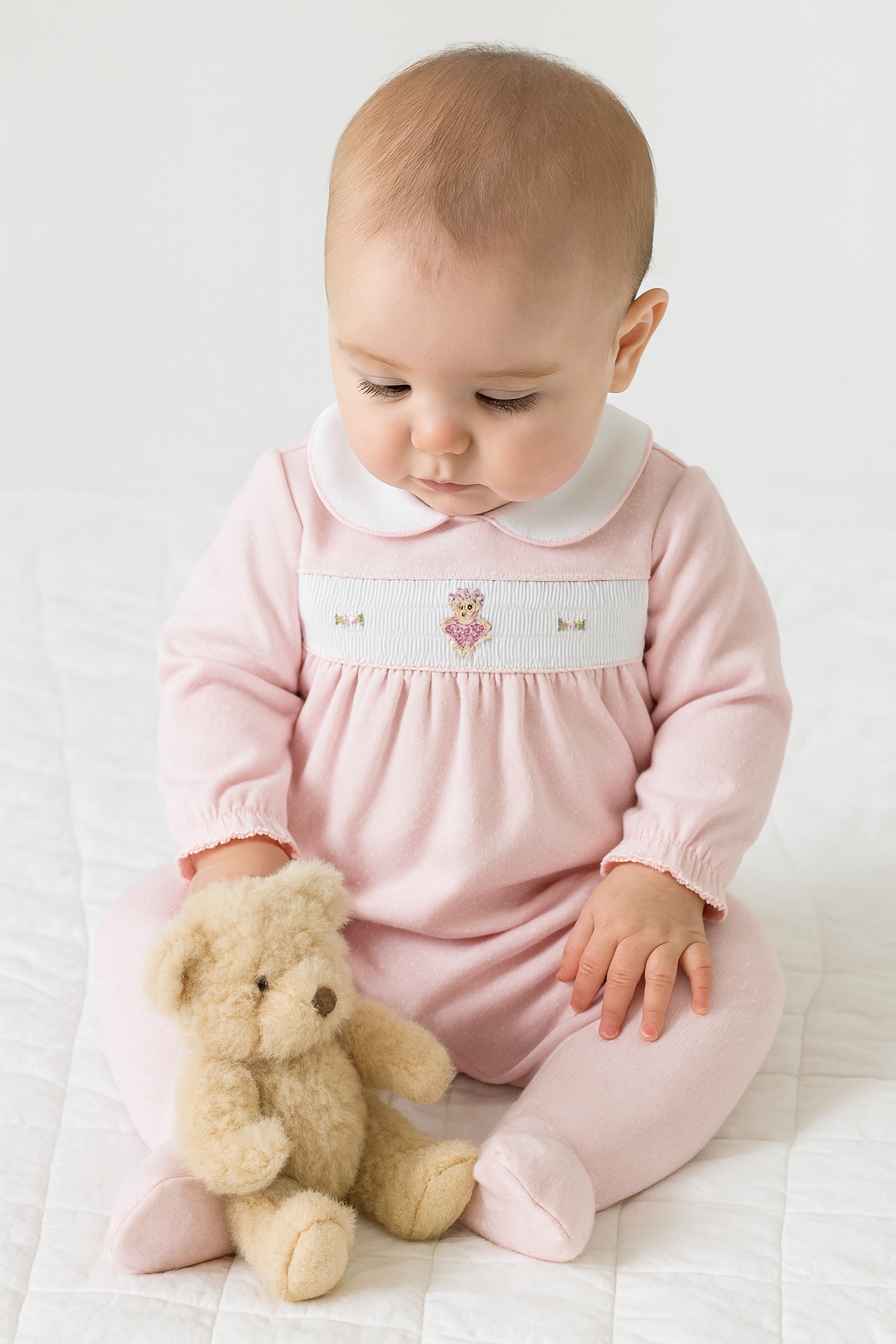 Ballerina Bear pink footie - Little Threads Inc. Children's Clothing