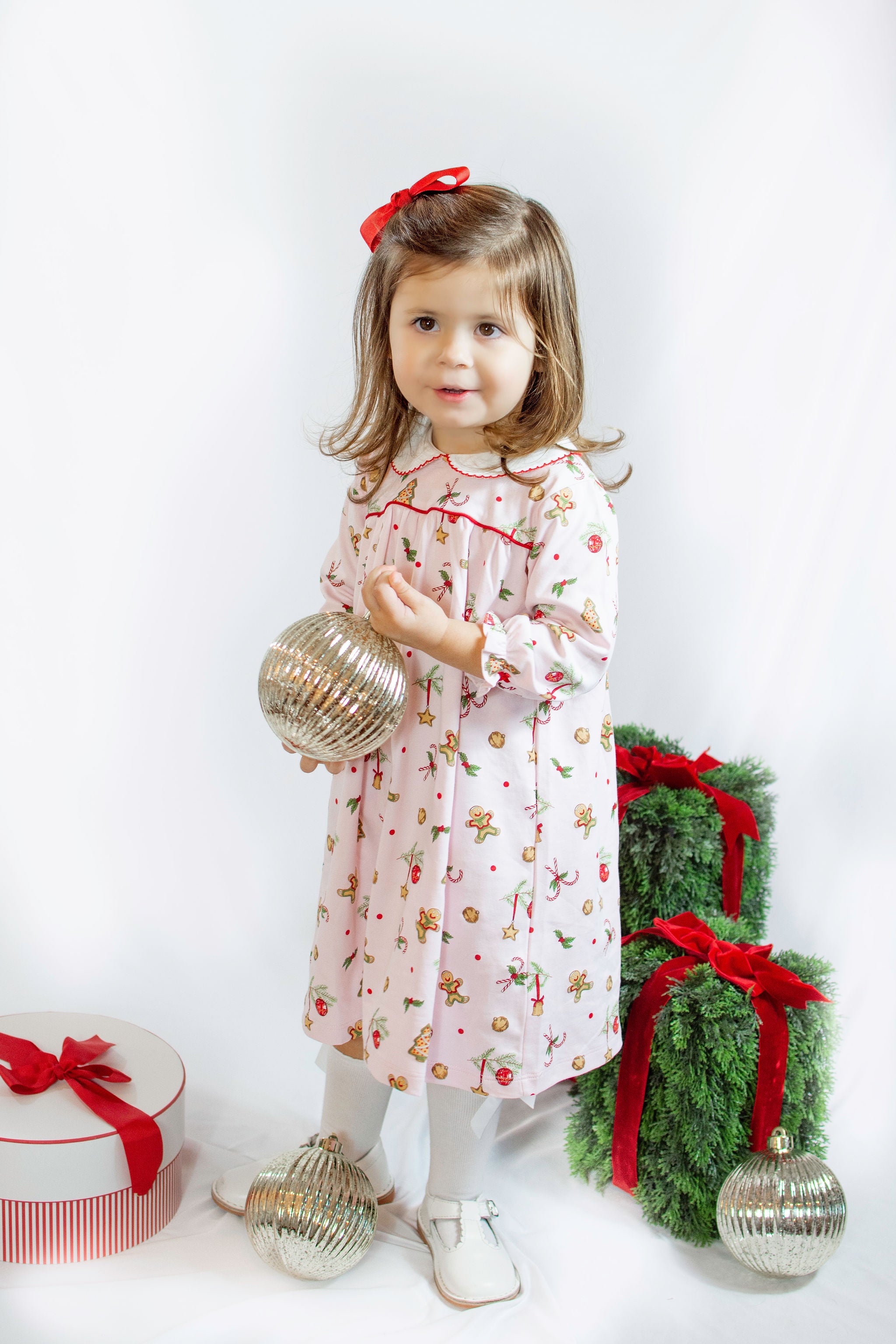 Christmas Gingerbread Pima cotton Girl dress - Little Threads Inc. Children's Clothing