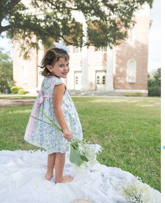 Adrian Petal Floral float sleeveless girls dress - Little Threads Inc. Children's Clothing