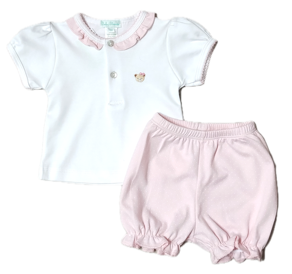 Ballerina Bear baby girl 2 pc Set diaper set - Little Threads Inc. Children's Clothing