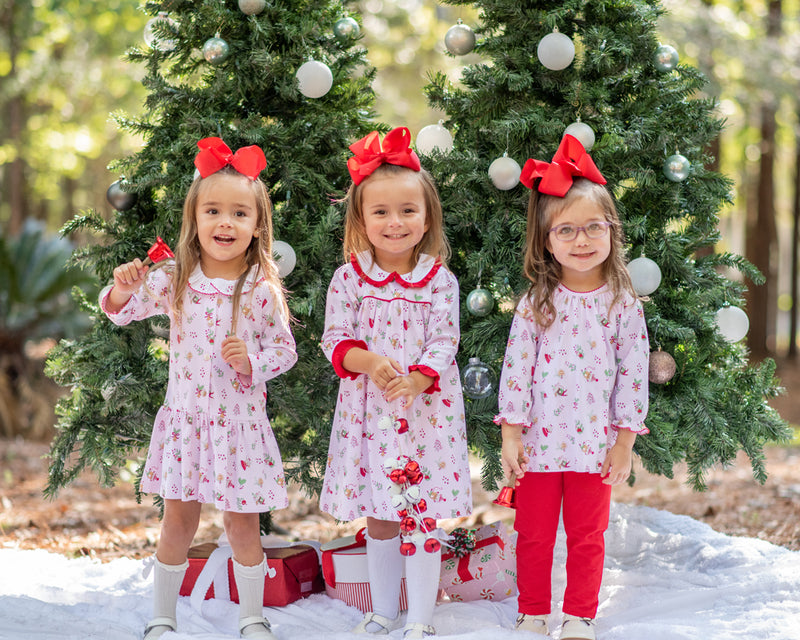 Girl's "Christmas Mice" Pima Cotton Legging Set - Little Threads Inc. Children's Clothing