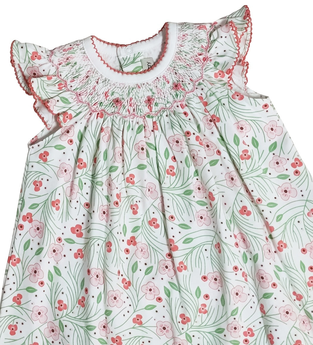 Cherry Blossoms Girl's Hand Smocked Bishop - Little Threads Inc. Children's Clothing