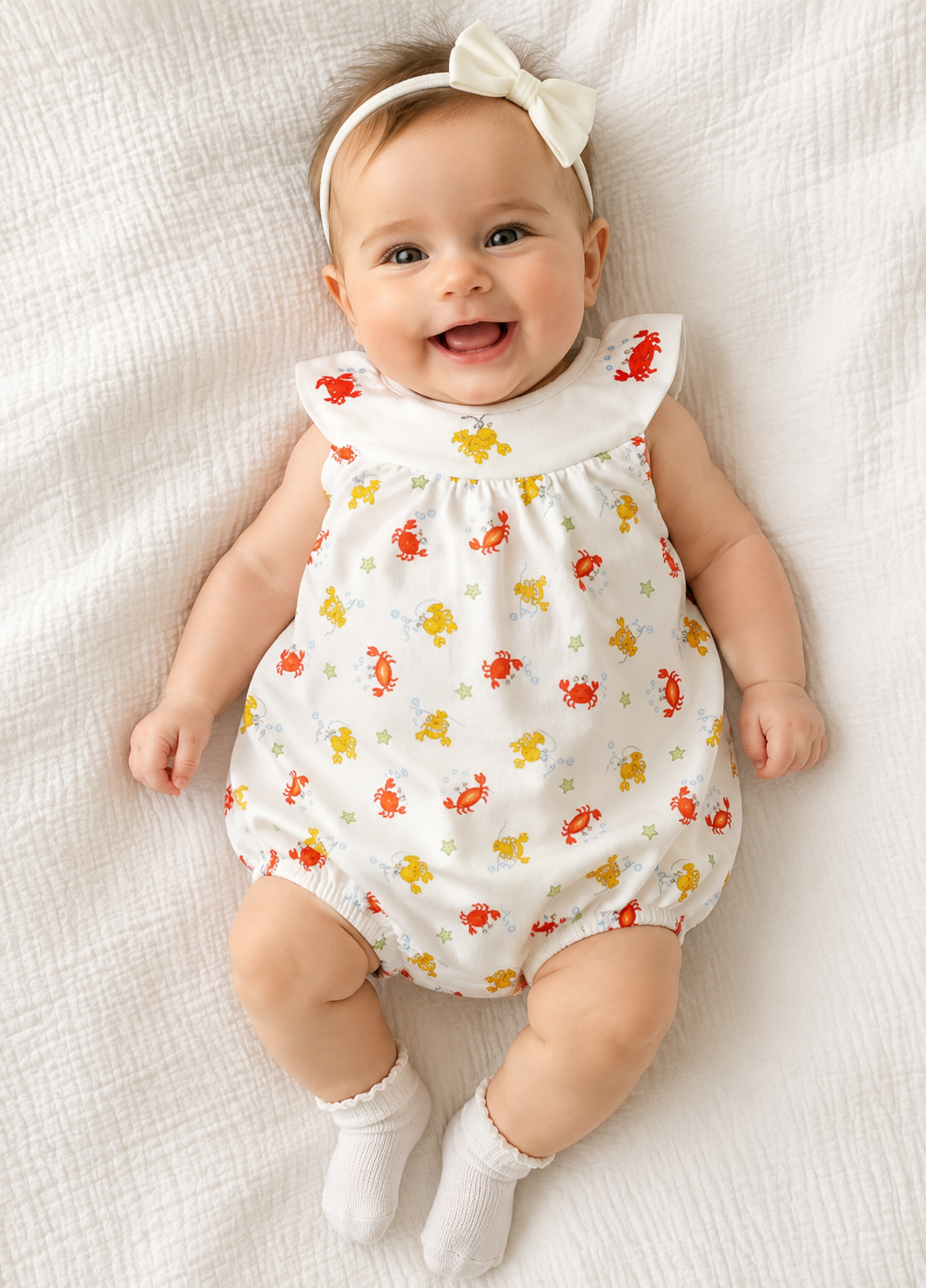 Lobster and Crabs Baby Girl Romper