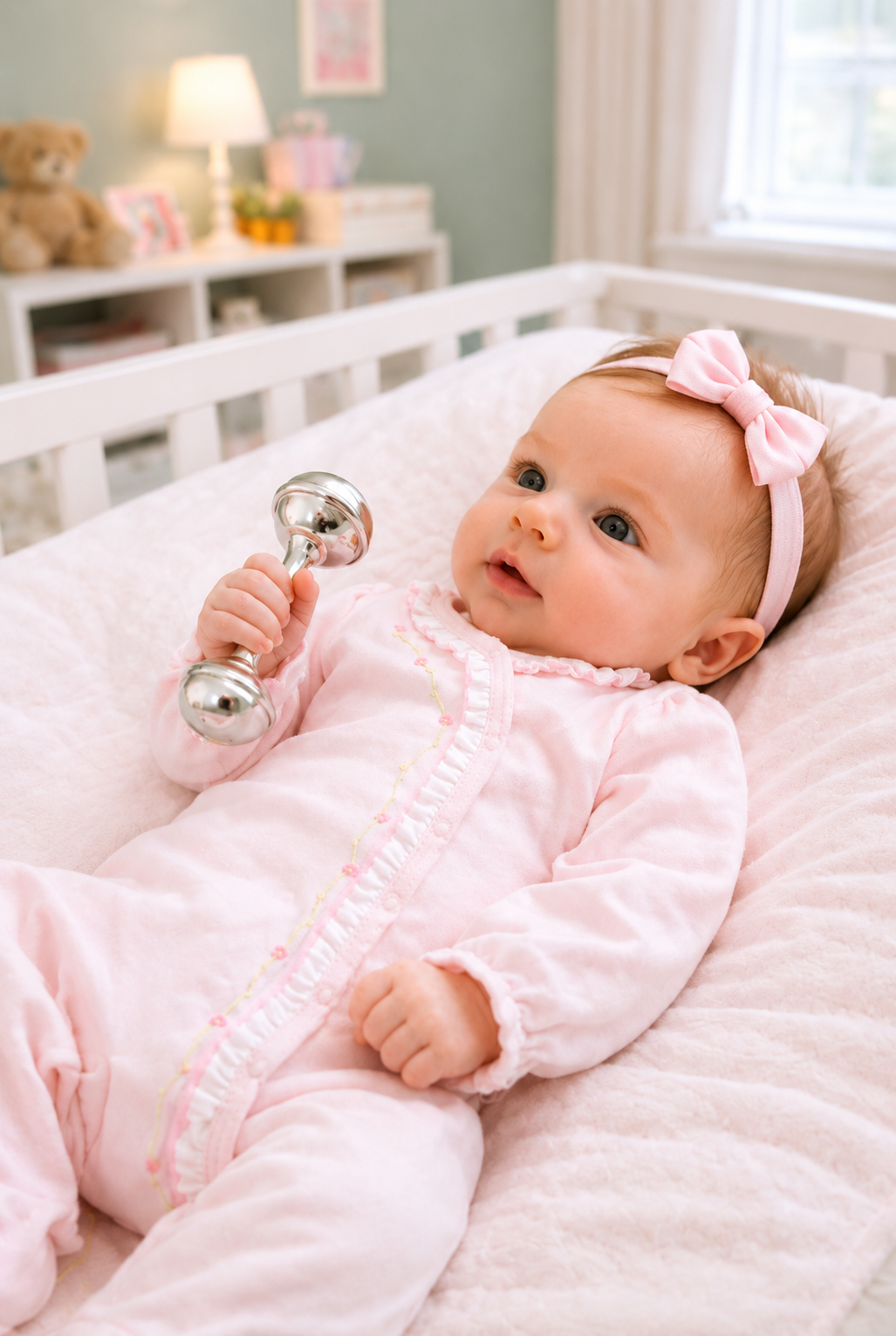 Eden Rose Pink Baby Girl's Footie