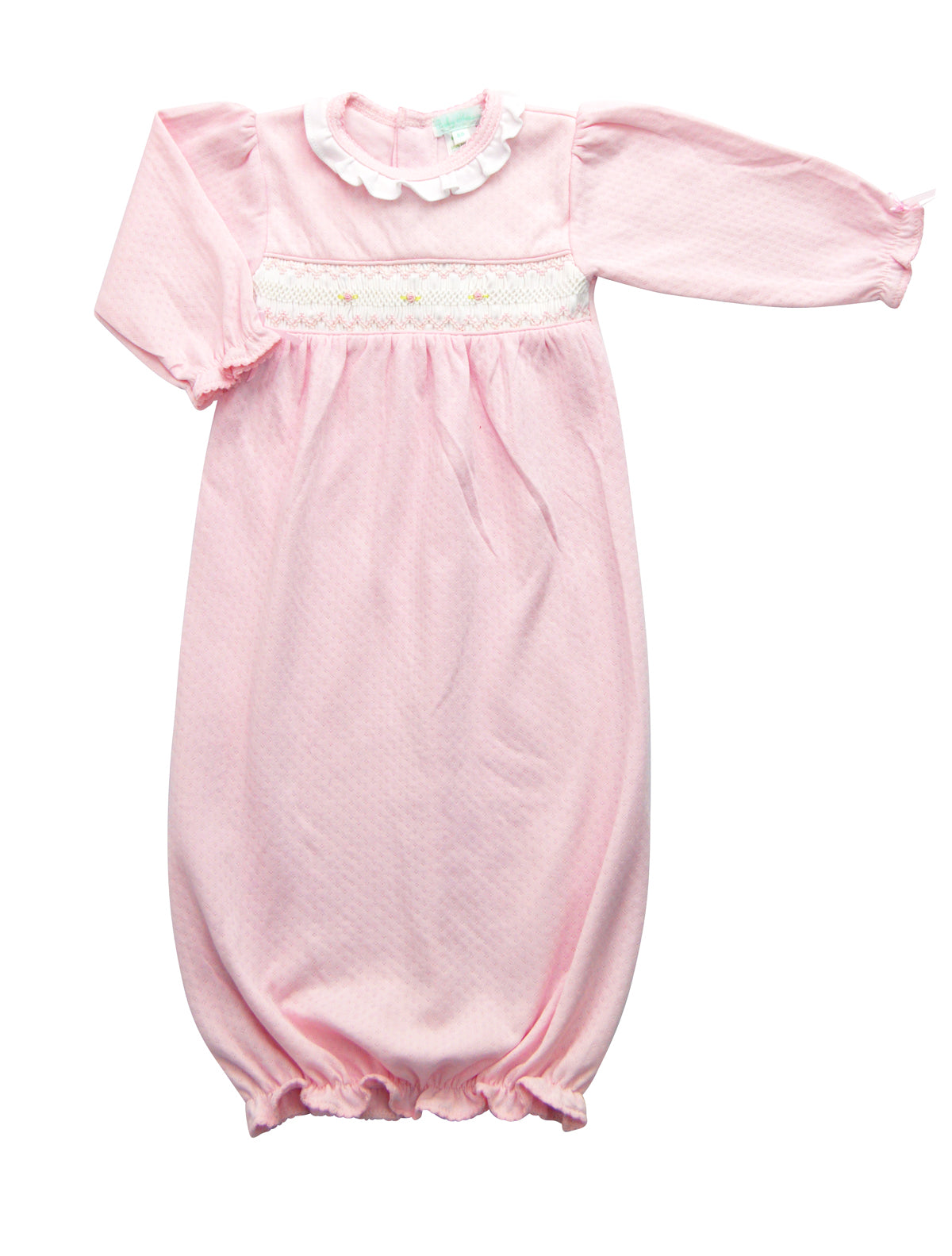 Baby Girl's Pink Jacquard Daygown - Little Threads Inc. Children's Clothing