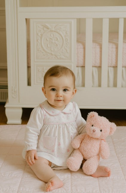 baby girl spring dresses Baby Girl's Pink Bows Print Baby Girl Jumper Set