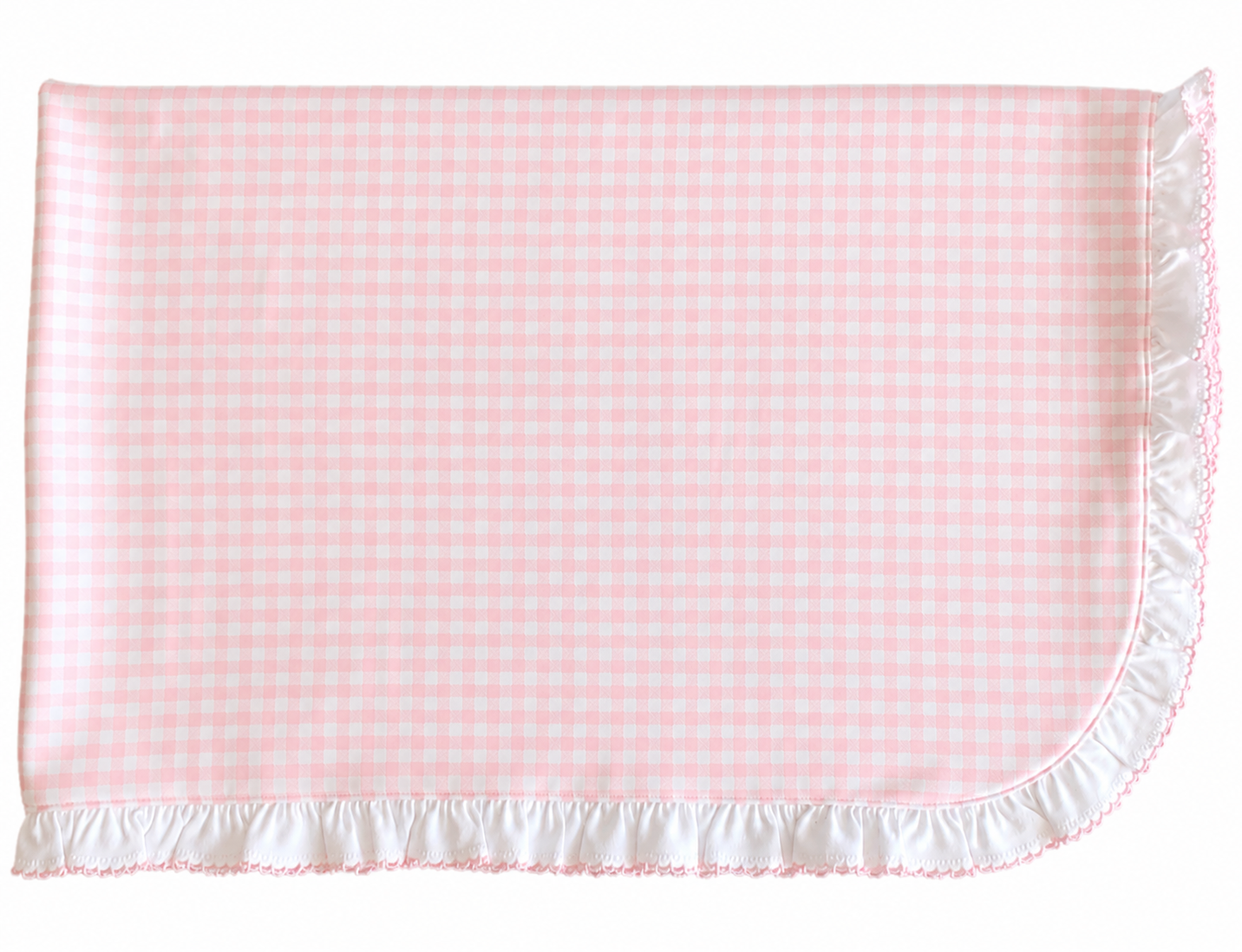 Baby Girl's "Pink Checks" Pima Cotton Blanket