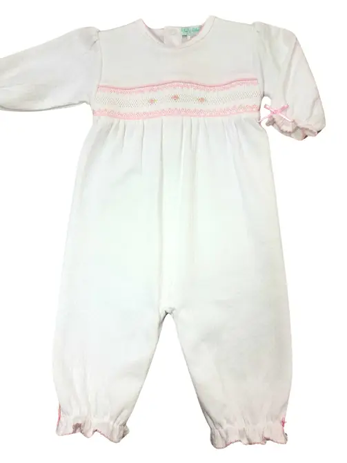 Sweet baby white jacquard girls converter - Little Threads Inc. Children's Clothing