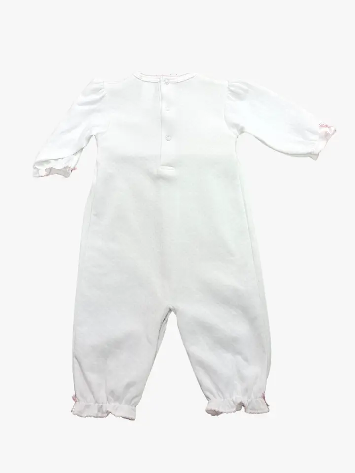 Sweet baby white jacquard girls converter - Little Threads Inc. Children's Clothing