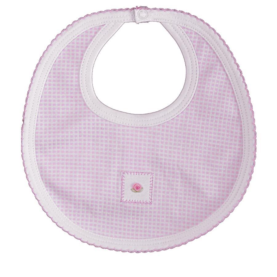 Pink Checks rosebud  Bib - Little Threads Inc. Children's Clothing
