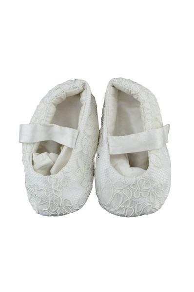 Silk Christening Booties - Little Threads Inc. Children's Clothing