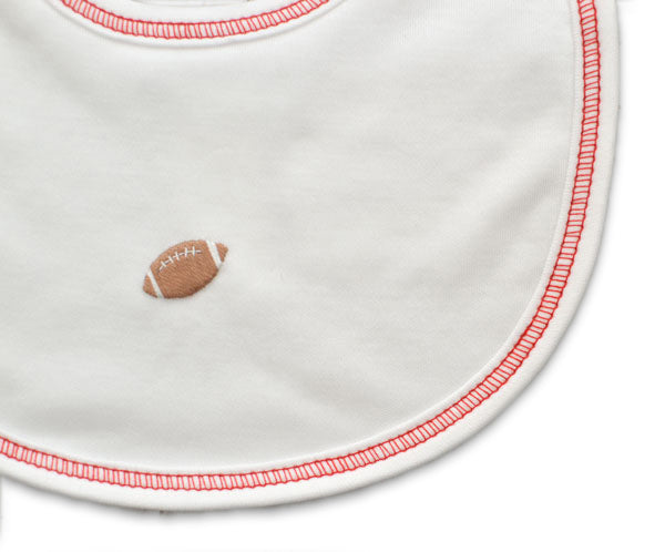 Pima cotton football baby bib - Little Threads Inc. Children's Clothing