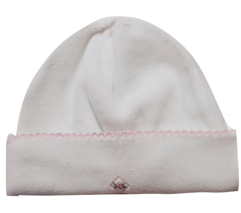 Ivory Velour Rosebud Hat - Little Threads Inc. Children's Clothing