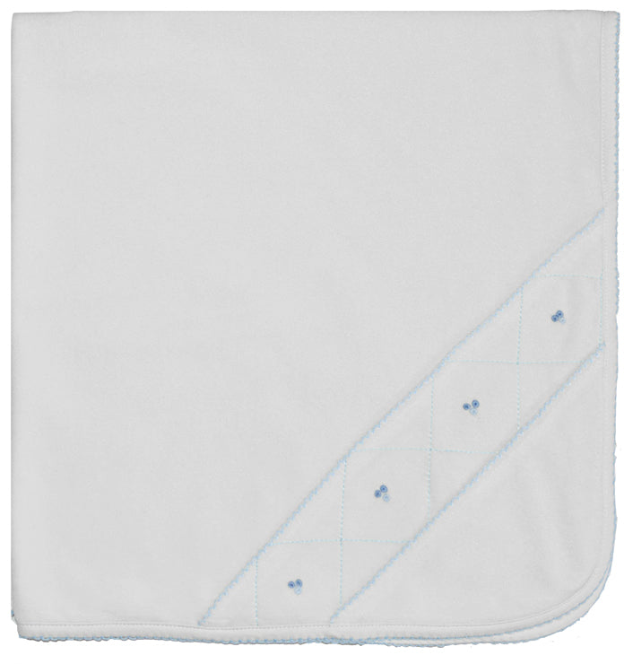 Ivory Velour Boy Blanket - Little Threads Inc. Children's Clothing