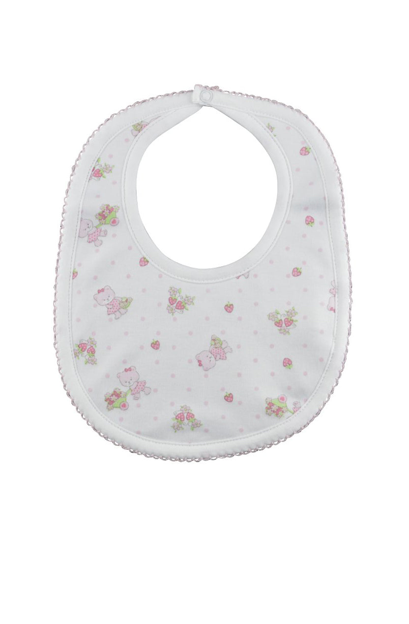 Baby Girl's Strawberry Bear Bib - Little Threads Inc. Children's Clothing