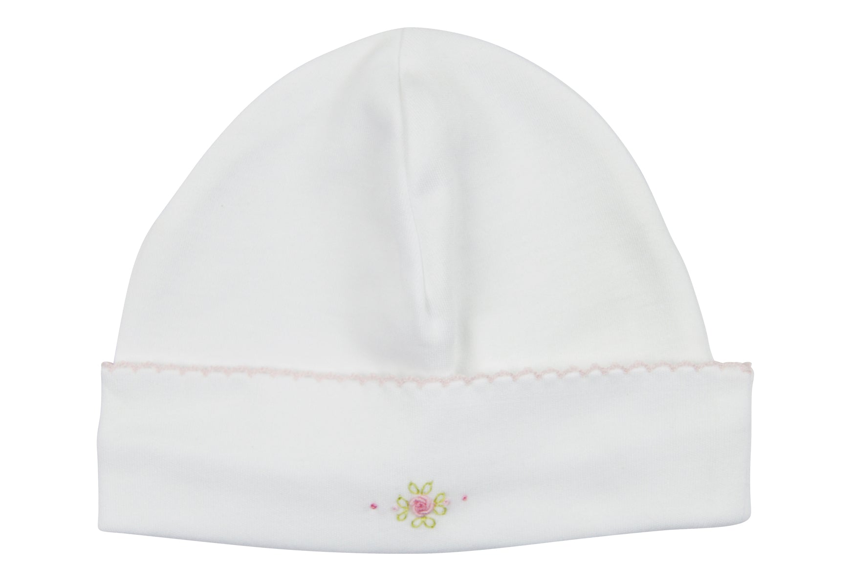Baby Girl Hat with Rosebud Embroidered - Little Threads Inc. Children's Clothing