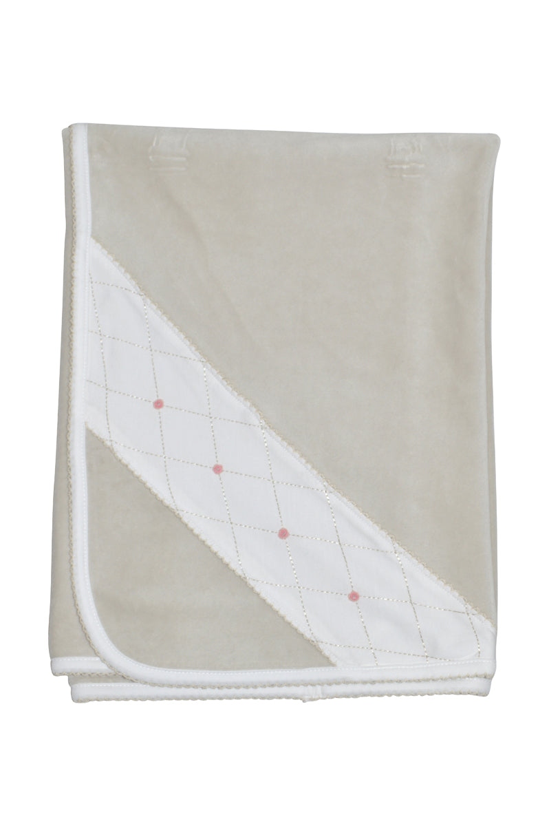 Jo and Joan Pearl Grey Velour Girl's Blanket - Little Threads Inc. Children's Clothing