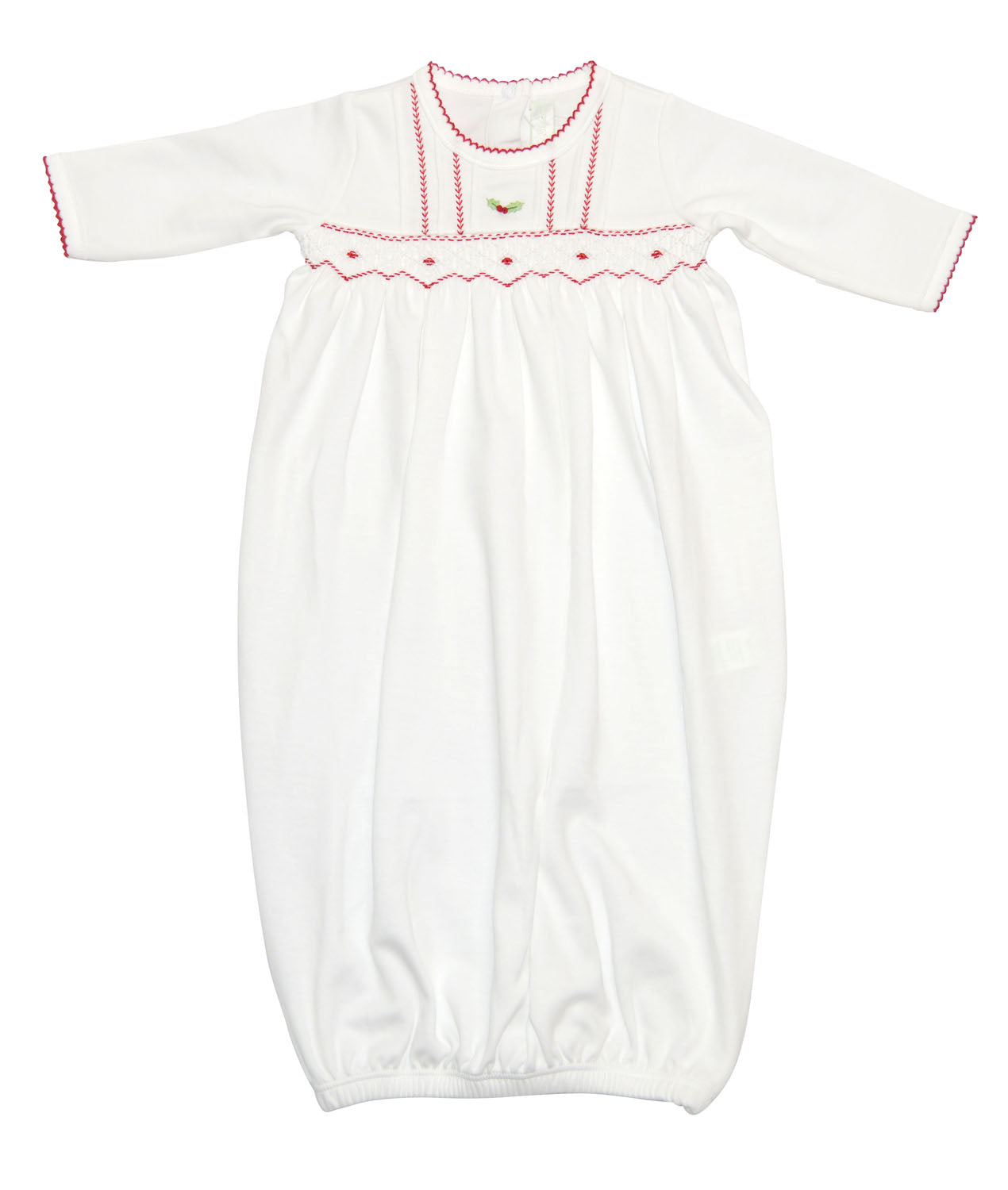 Baby Boy's White Christmas Smocked Daygown - Little Threads Inc. Children's Clothing