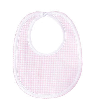 Pink Check baby girl pima cotton bib - Little Threads Inc. Children's Clothing