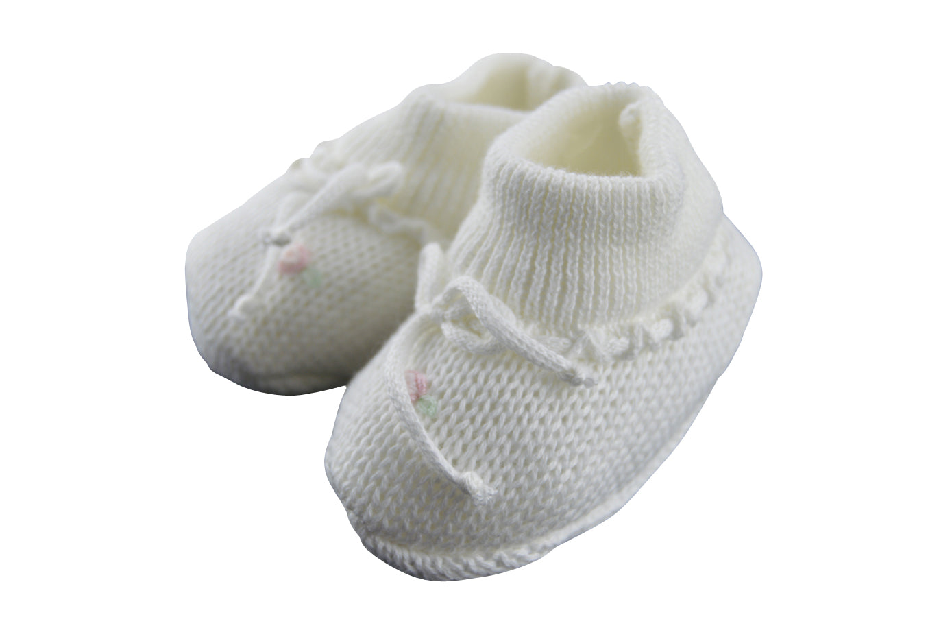 White Knit Rose Booties - Little Threads Inc. Children's Clothing