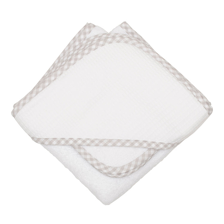 Grey Checks Hooded Towel and Wash Cloth Set - Little Threads Inc. Children's Clothing