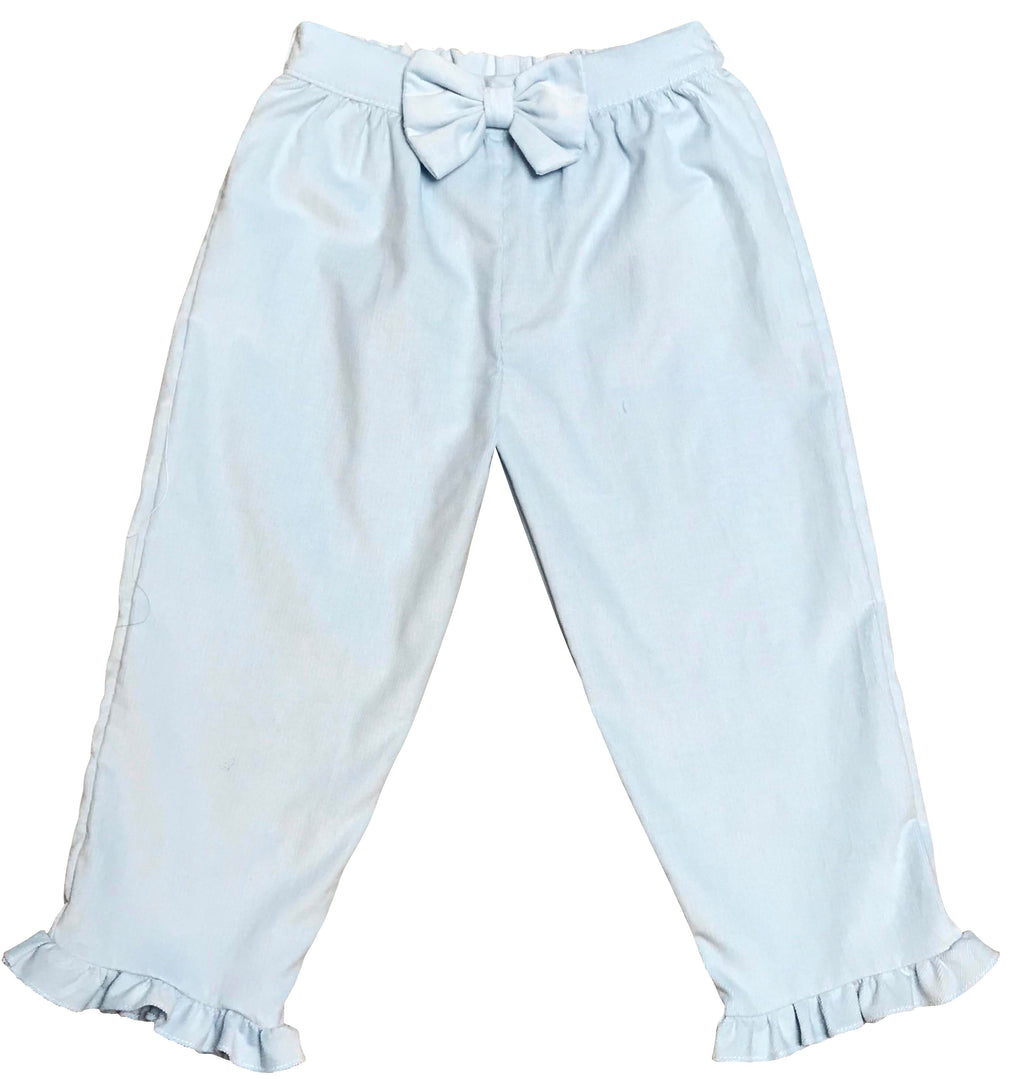Girl's Blue Corduroy Pants - Little Threads Inc. Children's Clothing