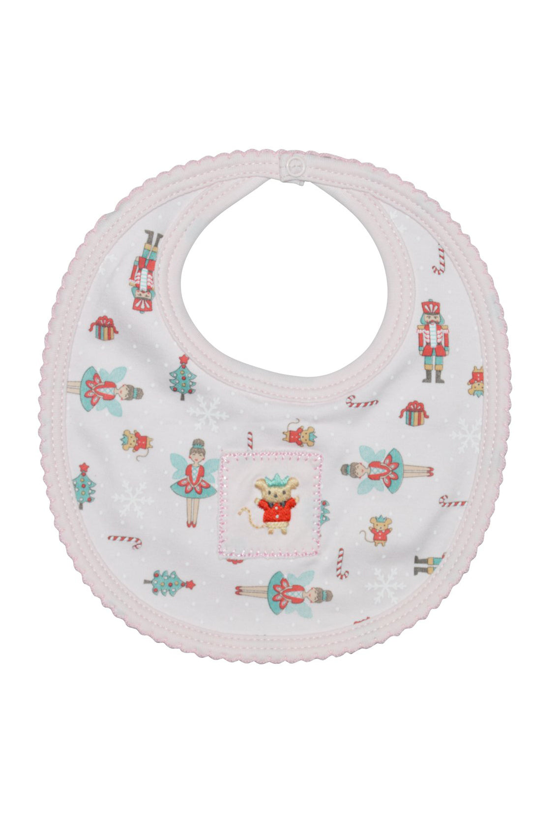 Baby Girl's Pink Christmas Nutcracker Bib - Little Threads Inc. Children's Clothing