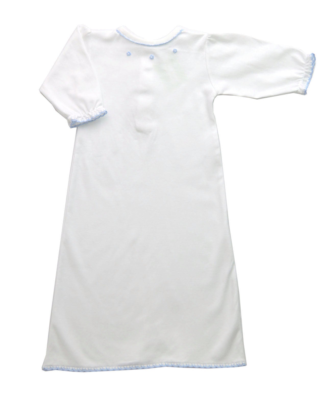 Baby Boy's Blue Crochet Trim Daygown - Little Threads Inc. Children's Clothing