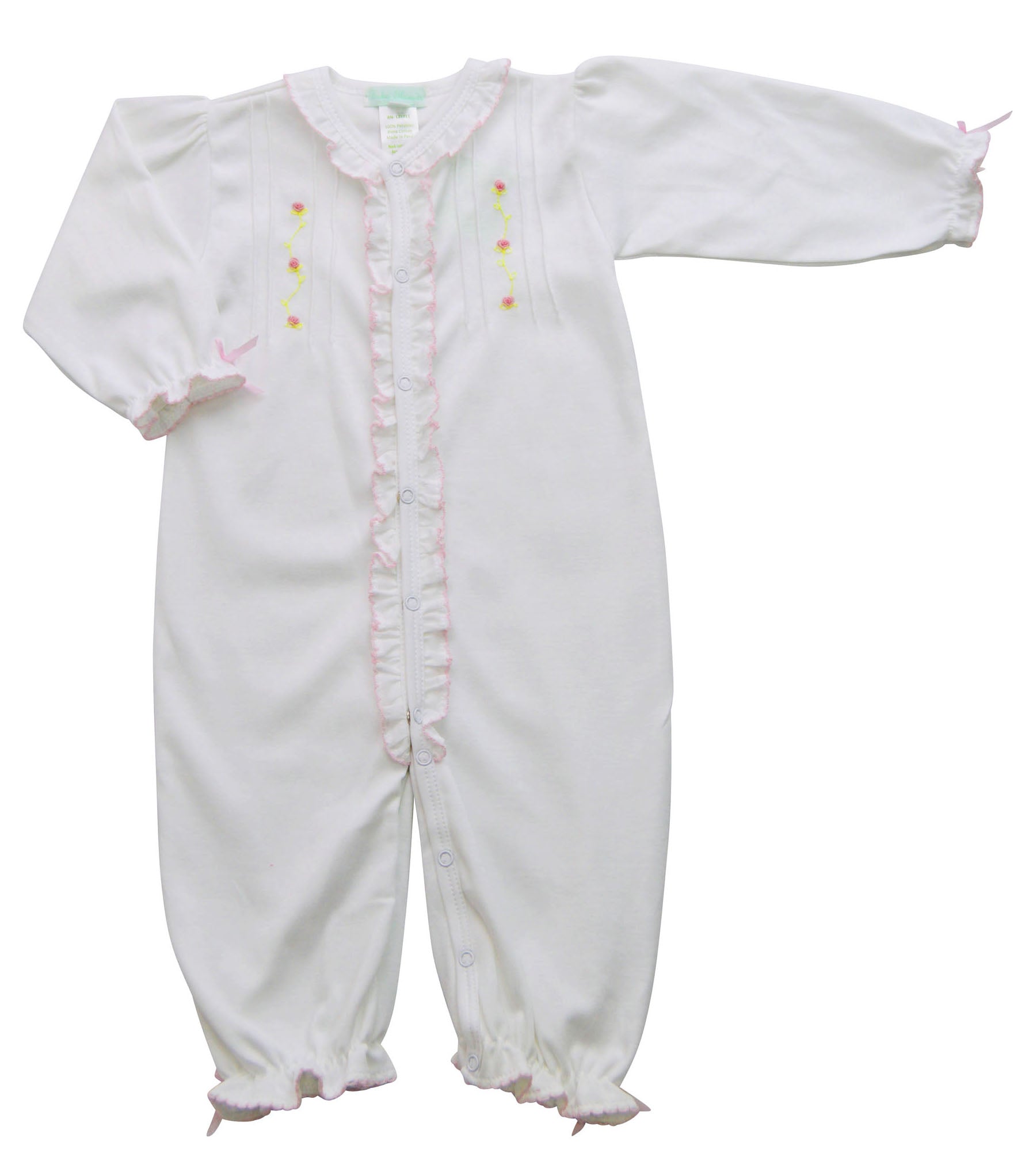 Baby Girl's White Pink Flowers Converter - Little Threads Inc. Children's Clothing