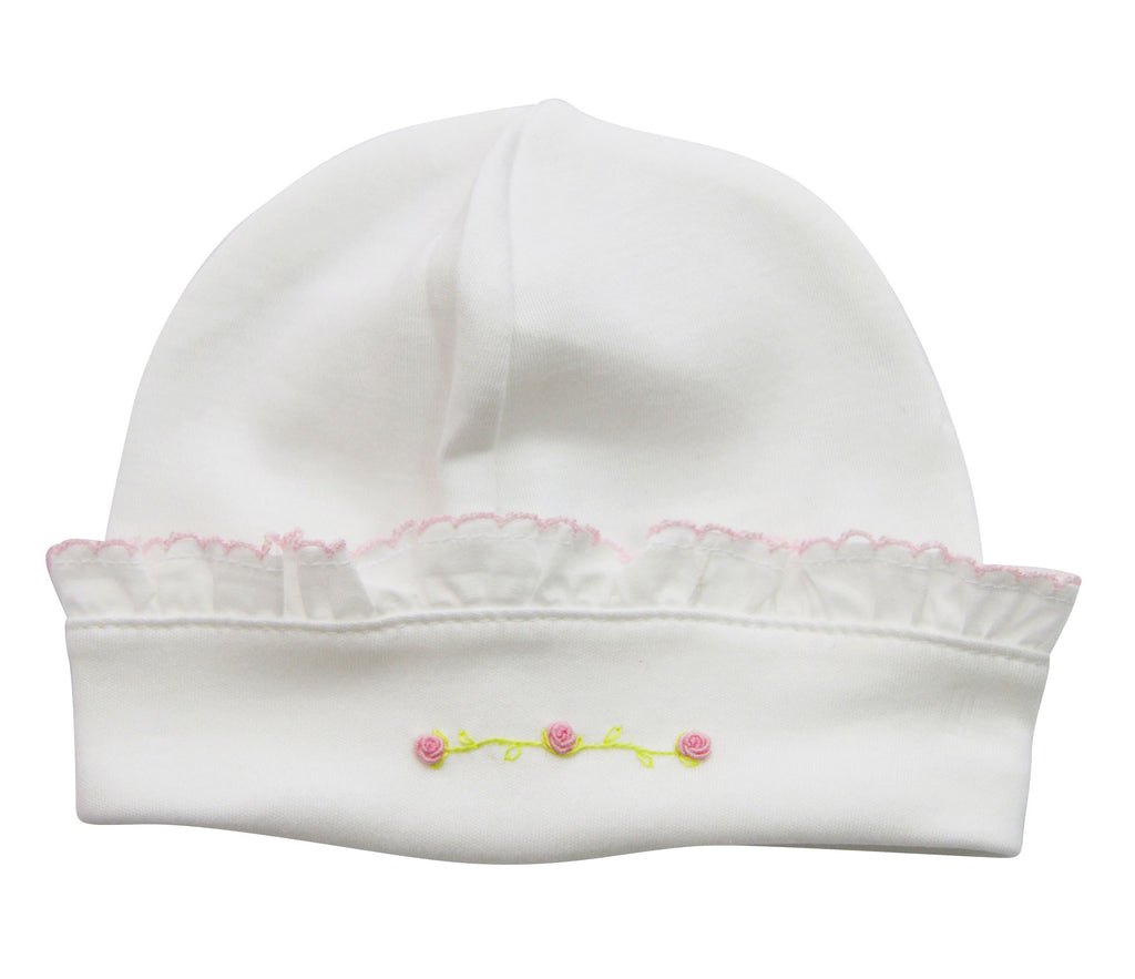 Baby Girl's White Pink Flowers Hat - Little Threads Inc. Children's Clothing