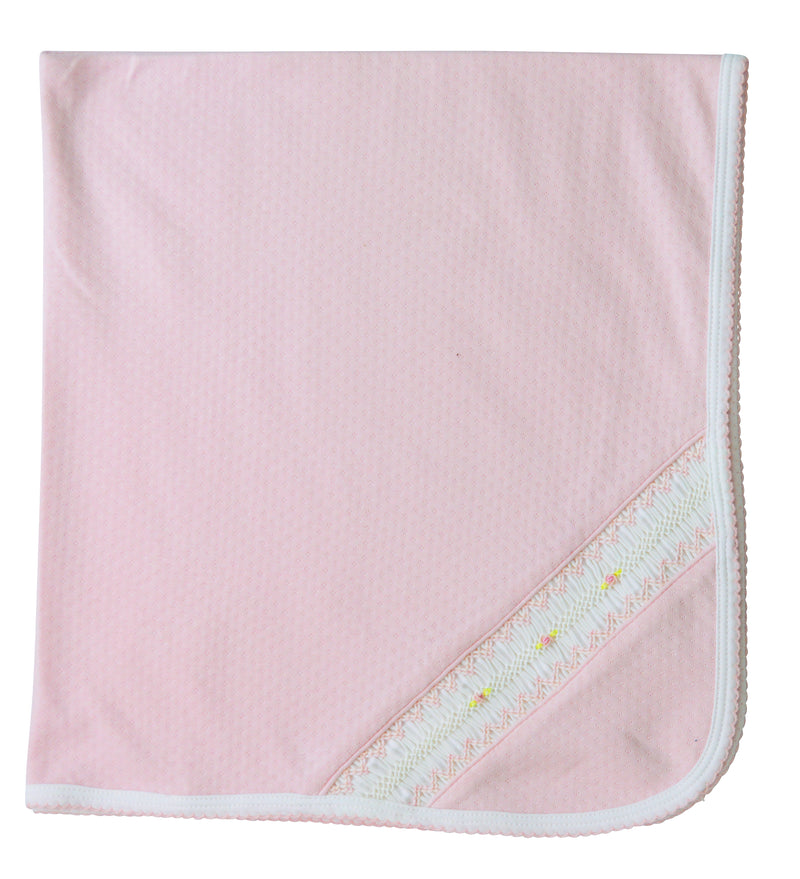 Baby Girl's Pink Jacquard Blanket - Little Threads Inc. Children's Clothing