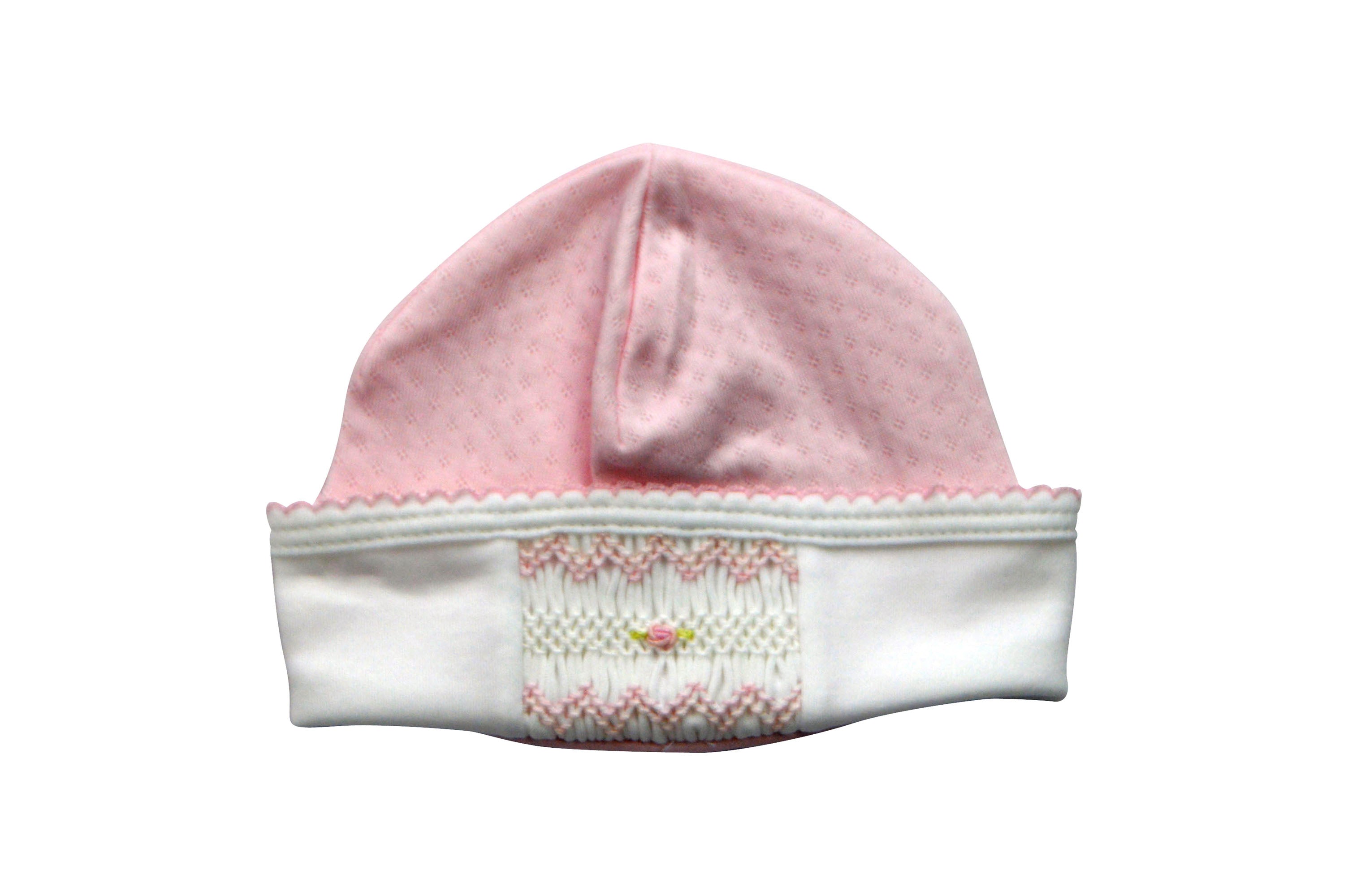Baby Girl's Pink Jacquard Hand Smocked Hat - Little Threads Inc. Children's Clothing