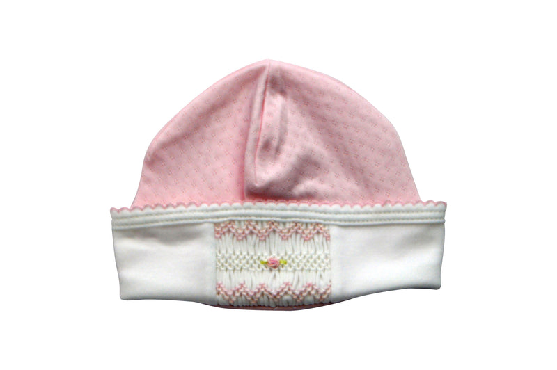 Baby Girl's Pink Jacquard Hand Smocked Hat - Little Threads Inc. Children's Clothing