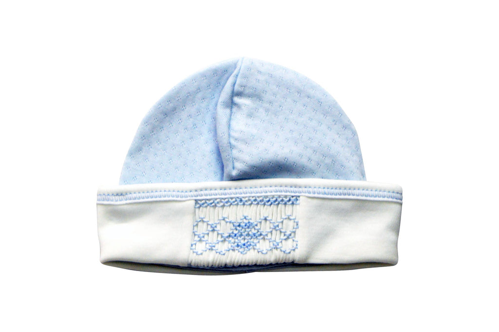 Baby Boy's Blue Jacquard Hand Smocked Hat - Little Threads Inc. Children's Clothing