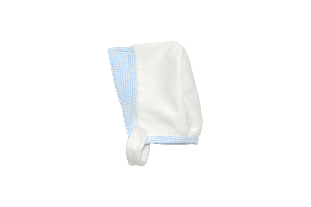 Blue Checkered White Bonnet - Little Threads Inc. Children's Clothing