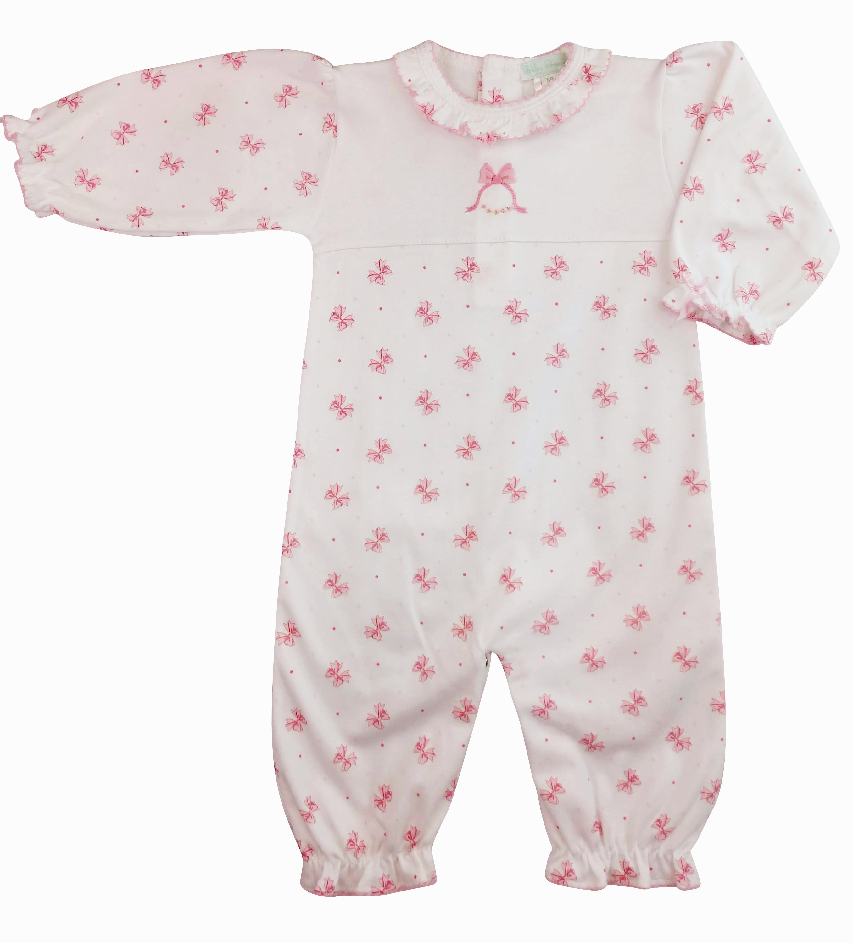 Pink Bows print converter gown - Little Threads Inc. Children's Clothing