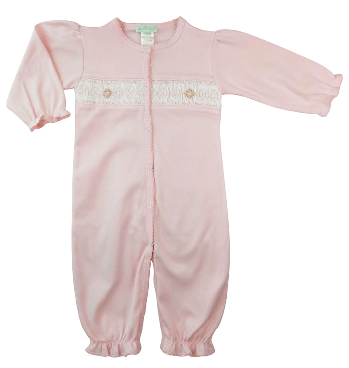 Baby Girl's Pink Smocked Flower Converter - Little Threads Inc. Children's Clothing