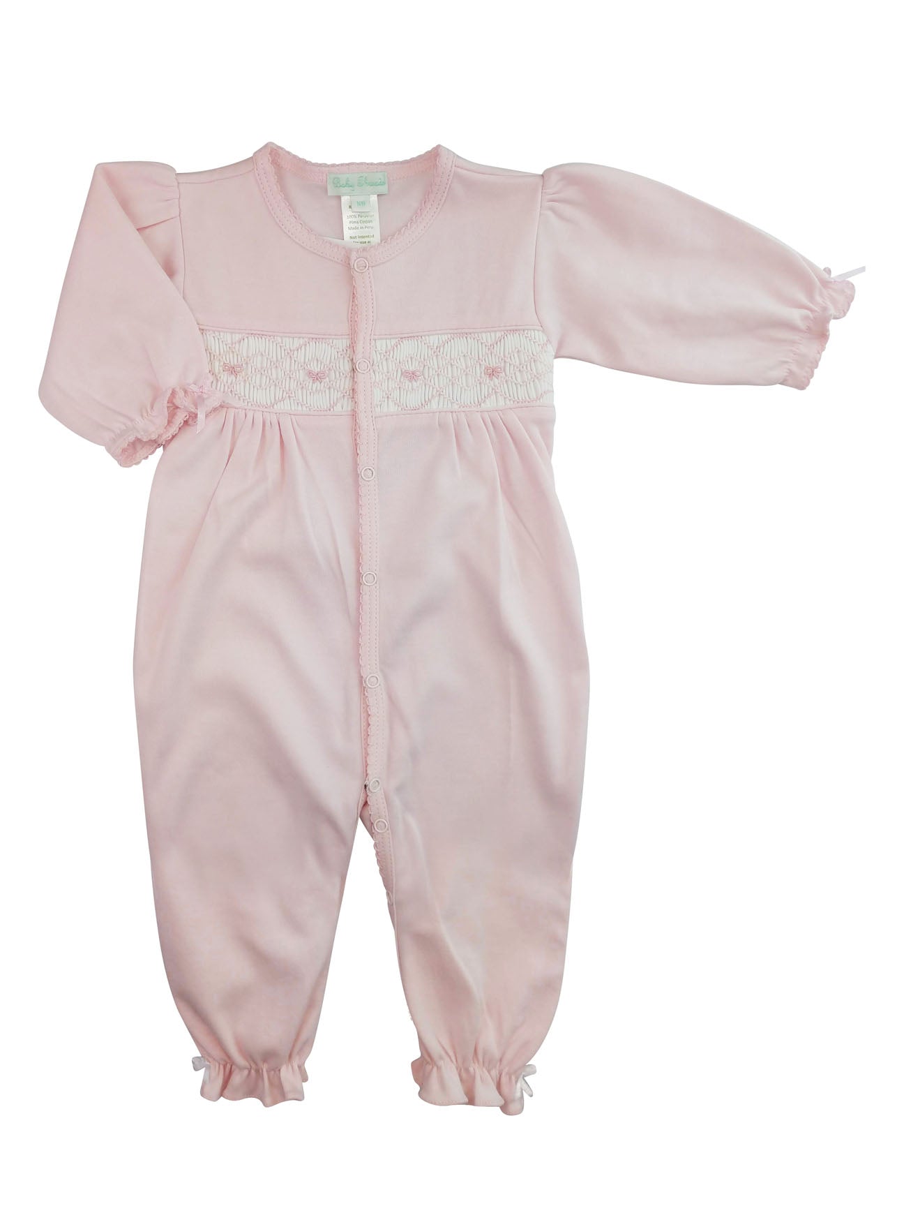 Baby Girl's Pink Smocked Bows Converter - Little Threads Inc. Children's Clothing