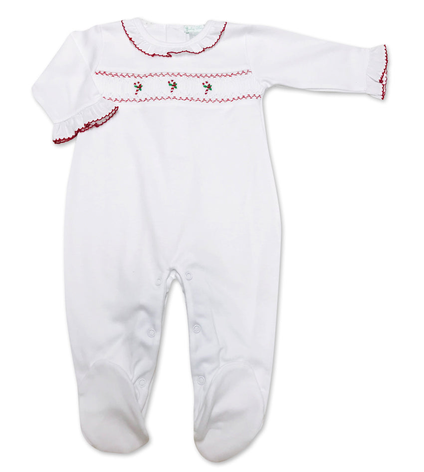 Baby Girl's Candy Cane Footie - Little Threads Inc. Children's Clothing