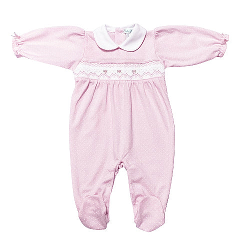 Baby Girl's Pink Hand Smocked Footie - Little Threads Inc. Children's Clothing