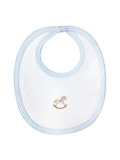 Pima Cotton Rocking Horse Baby Boy Bib - Little Threads Inc. Children's Clothing