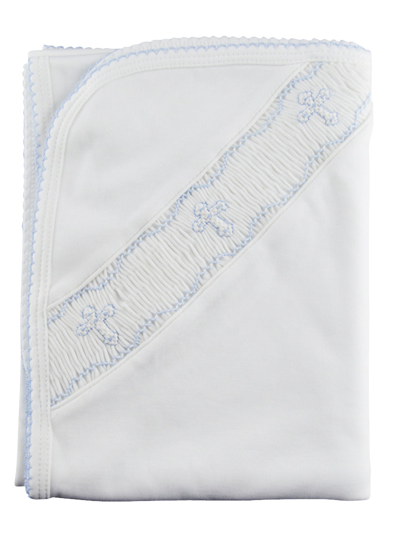 Baby Boy's Hand Smocked Cross Blanket - Little Threads Inc. Children's Clothing
