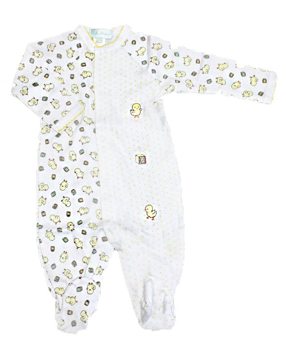 Baby Duckies Print Footie - Little Threads Inc. Children's Clothing