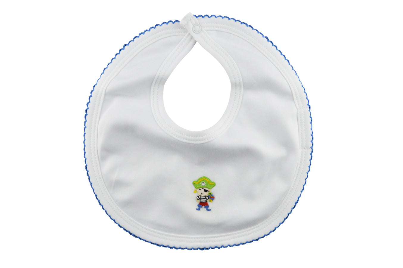 Baby Boy's White Pirate Bib - Little Threads Inc. Children's Clothing