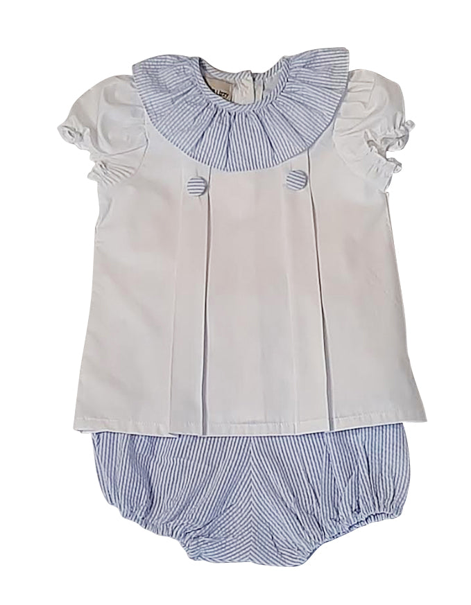 Blue stripes Baby Boy's romper - Little Threads Inc. Children's Clothing